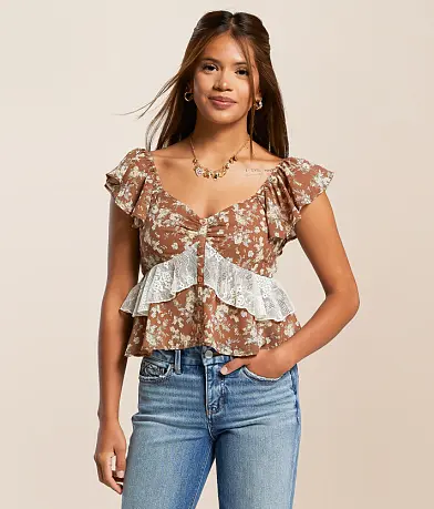 Chiffon Floral Crop Top