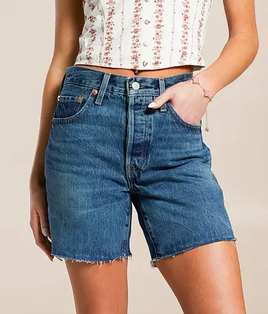 Mid-Thigh Denim Shorts