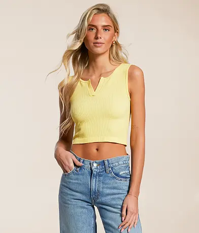 Notch Neck Crop Tank
